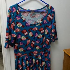 Lularoe Nicole with birds and owls